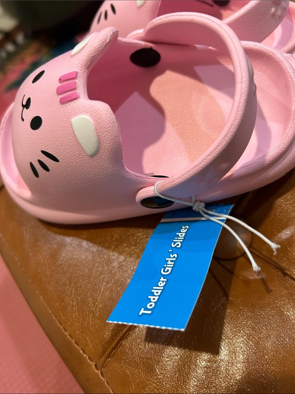 Swiggles Pink Kitty Slide Sandals with Back Strap